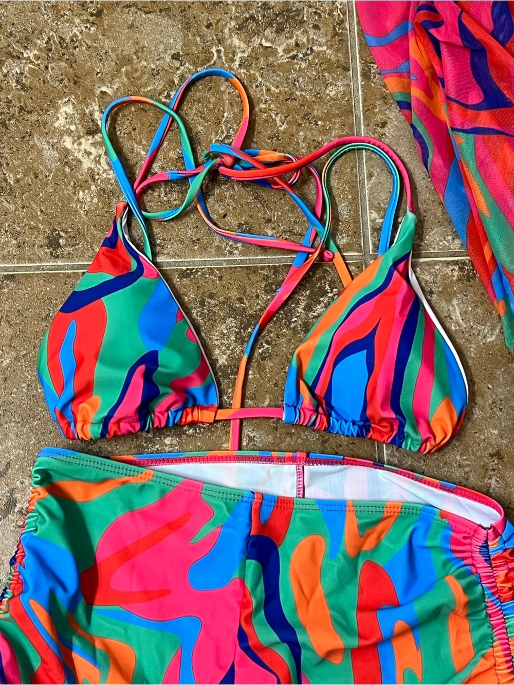 NOVA Bright colored bikini with cover up. - Picture 2 of 3